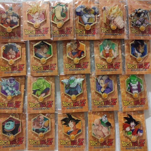 Dragon Ball Z Full Golden Series Enamel Pins Set Of 21 Official DBZ Collectibles - Picture 1 of 16
